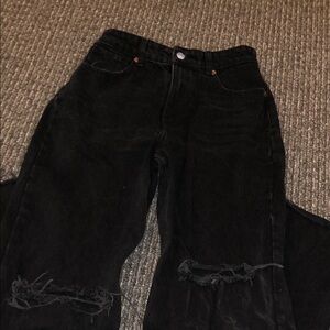 Black Zara Distressed Women's Jeans